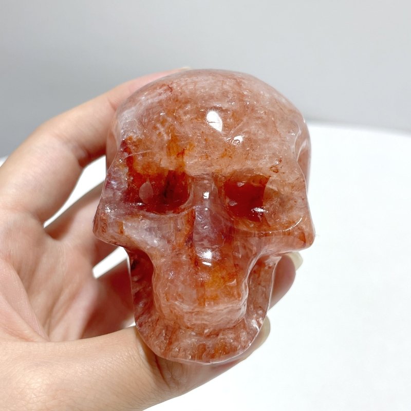 5 Pieces Fire Quartz Skull Carving - Wholesale Crystals