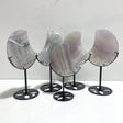5 Pieces Fluorite Moon Carving With Stand - Wholesale Crystals