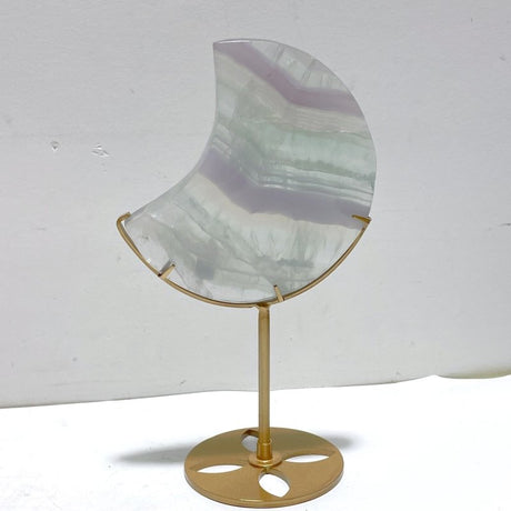 5 Pieces Fluorite Moon Carving With Stand - Wholesale Crystals