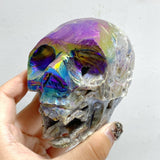 5 Pieces Geode Aura Sphalerite Skull Carving -Wholesale Crystals
