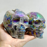 5 Pieces Geode Aura Sphalerite Skull Carving -Wholesale Crystals