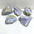 5 Pieces Geode Druzy Blue Chalcedony -Wholesale Crystals