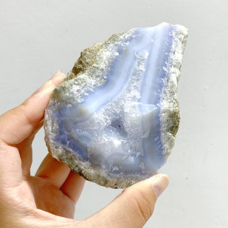 5 Pieces Geode Druzy Blue Chalcedony -Wholesale Crystals