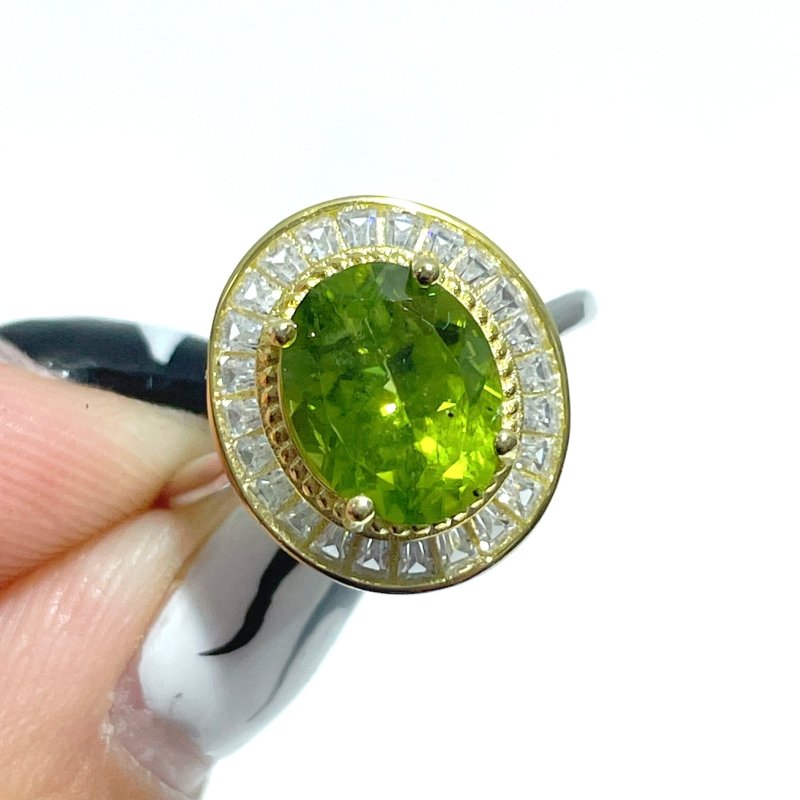 5 Pieces High Quality 925 Sterling Silver Peridot Different Styles Ring - Wholesale Crystals