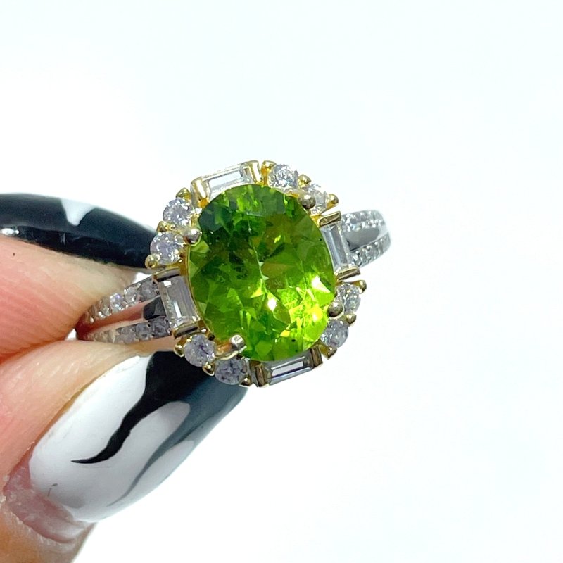 5 Pieces High Quality 925 Sterling Silver Peridot Different Styles Ring - Wholesale Crystals