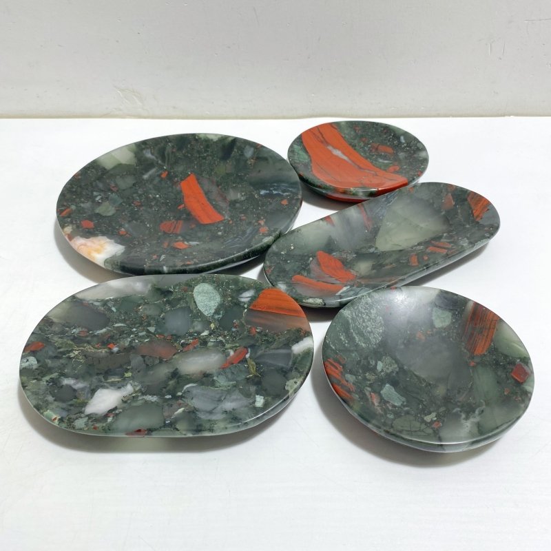 5 Pieces Large Africa Blood Stone Plates -Wholesale Crystals