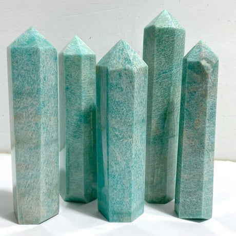 5 Pieces Large Amazonite Tower Points -Wholesale Crystals