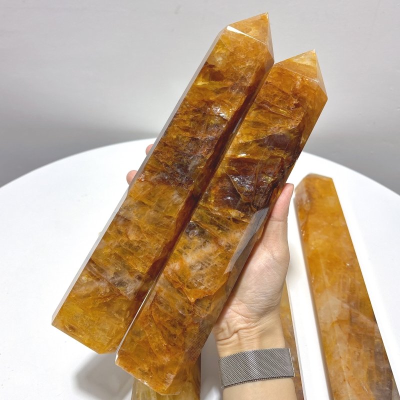 5 Pieces Large Beautiful Fire Quartz High Quality Tower - Wholesale Crystals