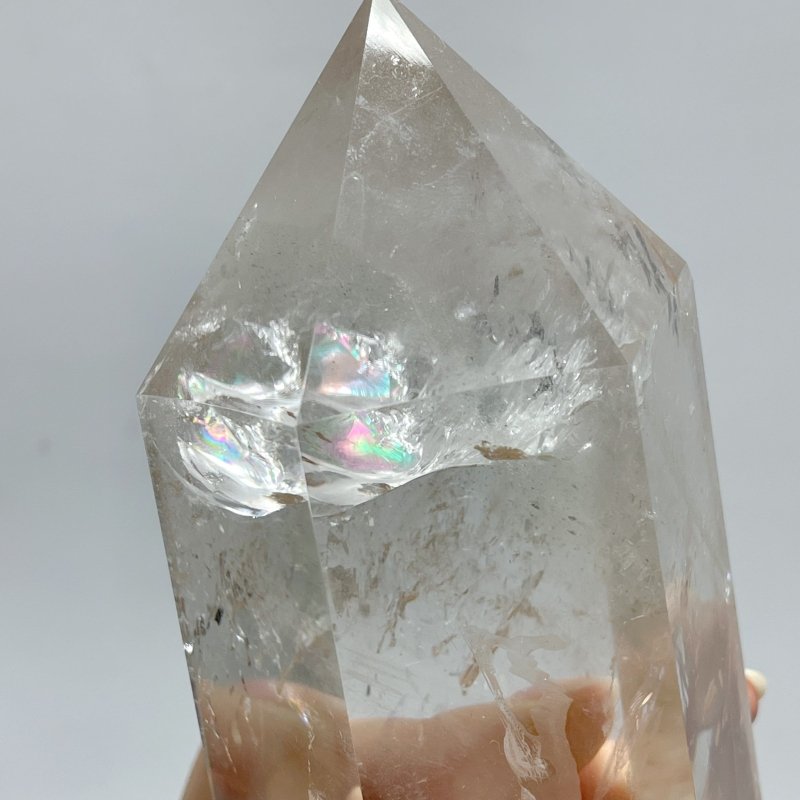 5 Pieces Large Clear Quartz Tower Raw Bottom - Wholesale Crystals