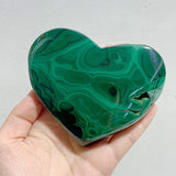 5 Pieces Large Malachite Heart Raw Bottom -Wholesale Crystals