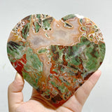 5 Pieces Large Money Agate Heart With Stand -Wholesale Crystals