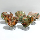 5 Pieces Large Money Agate Heart With Stand -Wholesale Crystals