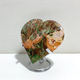 5 Pieces Large Money Agate Heart With Stand -Wholesale Crystals