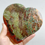 5 Pieces Large Money Agate Heart With Stand -Wholesale Crystals