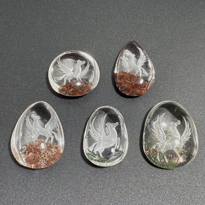 5 Pieces Pegasus Garden Quartz Inner Scene Carving -Wholesale Crystals