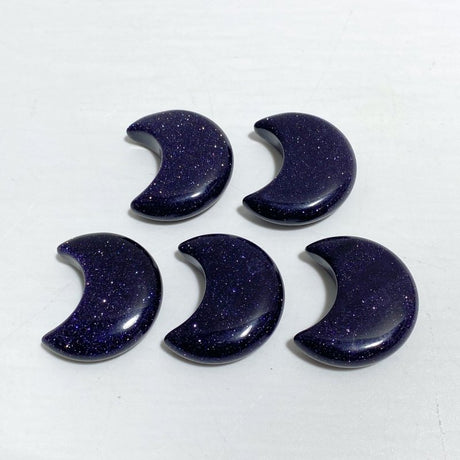 5 Types 3CM Moon Carving Wholesale Africa Blood Stone Blue Sandstone -Wholesale Crystals