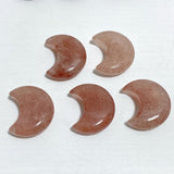 5 Types 3CM Moon Carving Wholesale Africa Blood Stone Blue Sandstone -Wholesale Crystals