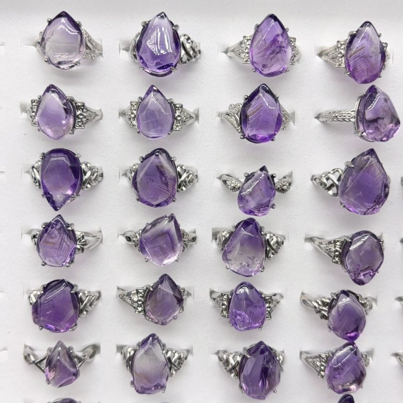 50 Pieces Freeform Amethyst Different Styles Ring -Wholesale Crystals