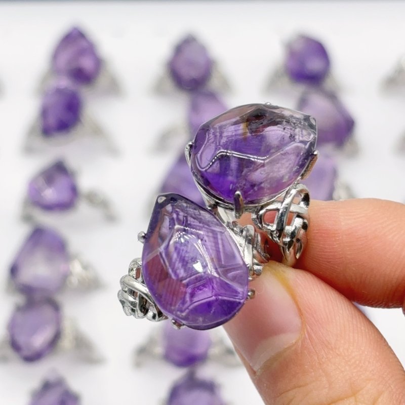 50 Pieces Freeform Amethyst Different Styles Ring -Wholesale Crystals