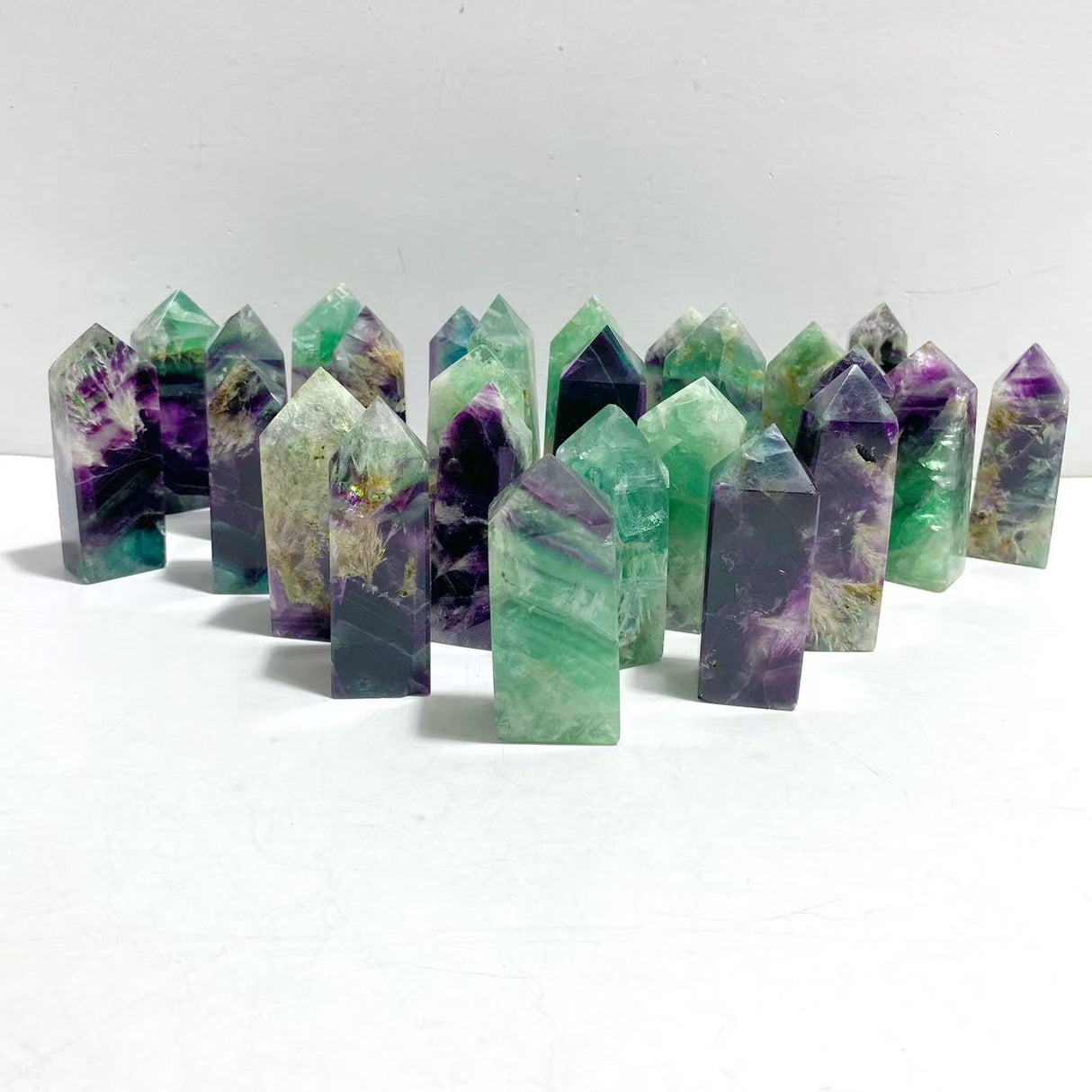 26 Pieces Feather Fluorite Four-sided Tower