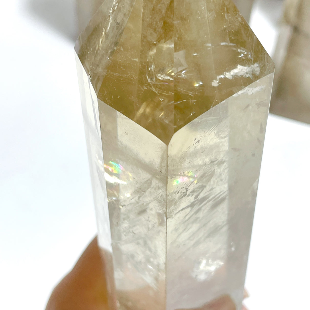 6 Pieces Tall Smoky Quartz Tower Point With Rainbow