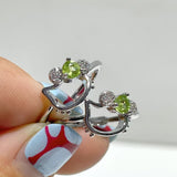 Cut Faceted Peridot Rings Hello Kitty Shape Wholesale