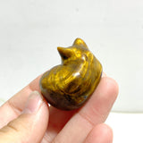 3.9CM Tiger Eye Sleeping Cats Carving Wholesale