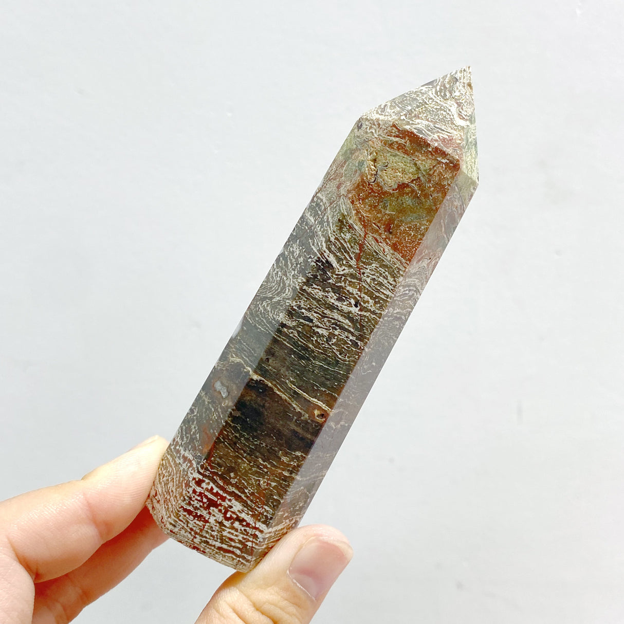 21 Pieces Green Stripe Jasper Point #2