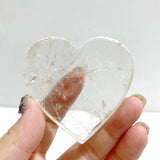 Clear Quartz Heart Wing Carving With Stand