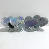 4 Pieces Large Labradorite Heart With Stand