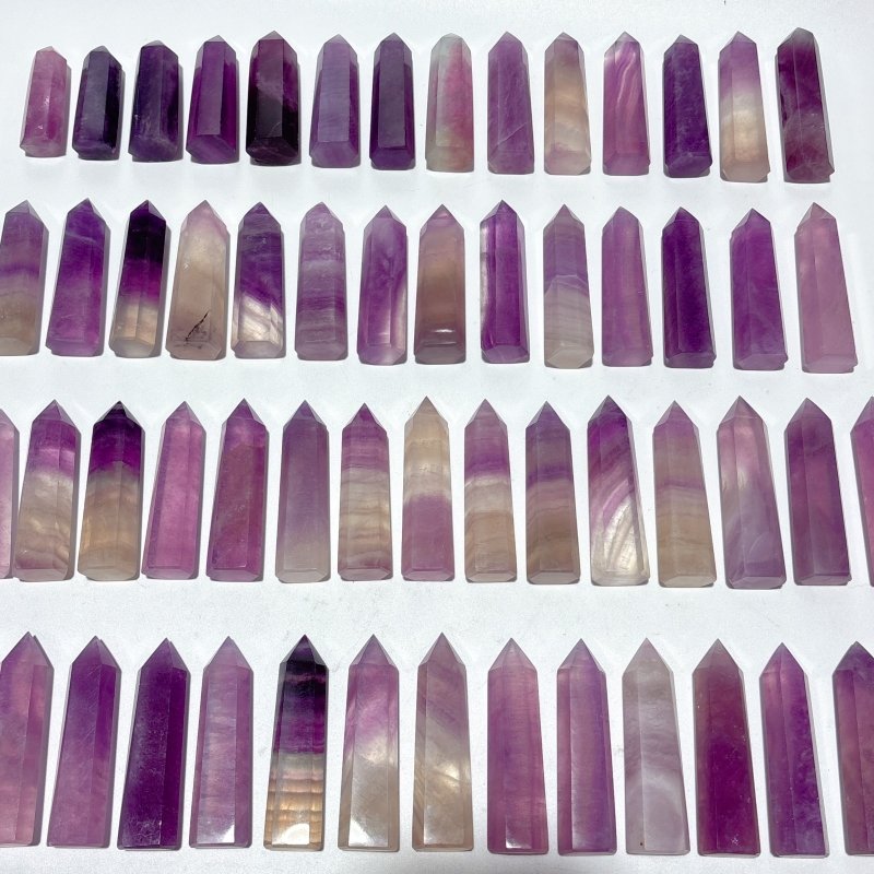 58 Pieces Purple Fluorite Points -Wholesale Crystals