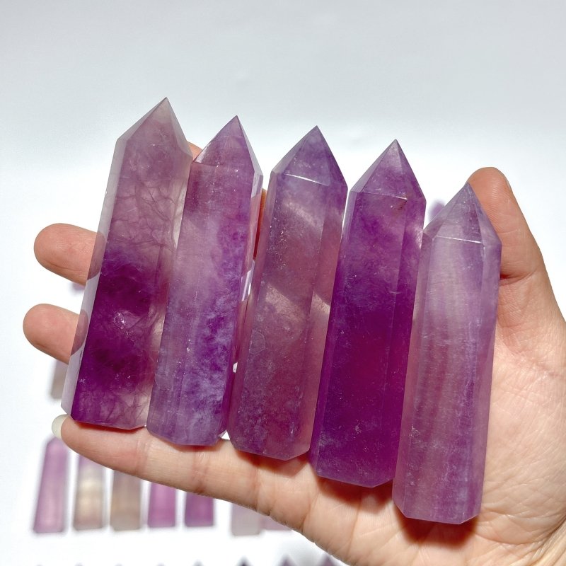 58 Pieces Purple Fluorite Points -Wholesale Crystals