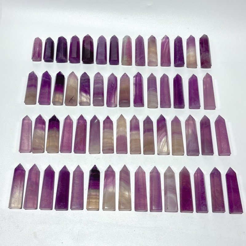 58 Pieces Purple Fluorite Points -Wholesale Crystals