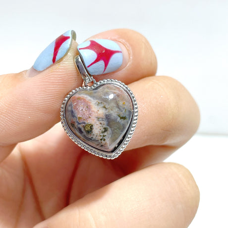 Beautiful Ocean Jasper Pendants Heart Shape Wholesale