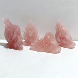 4 Pieces Rose Quartz Nine-tailed fox Carving