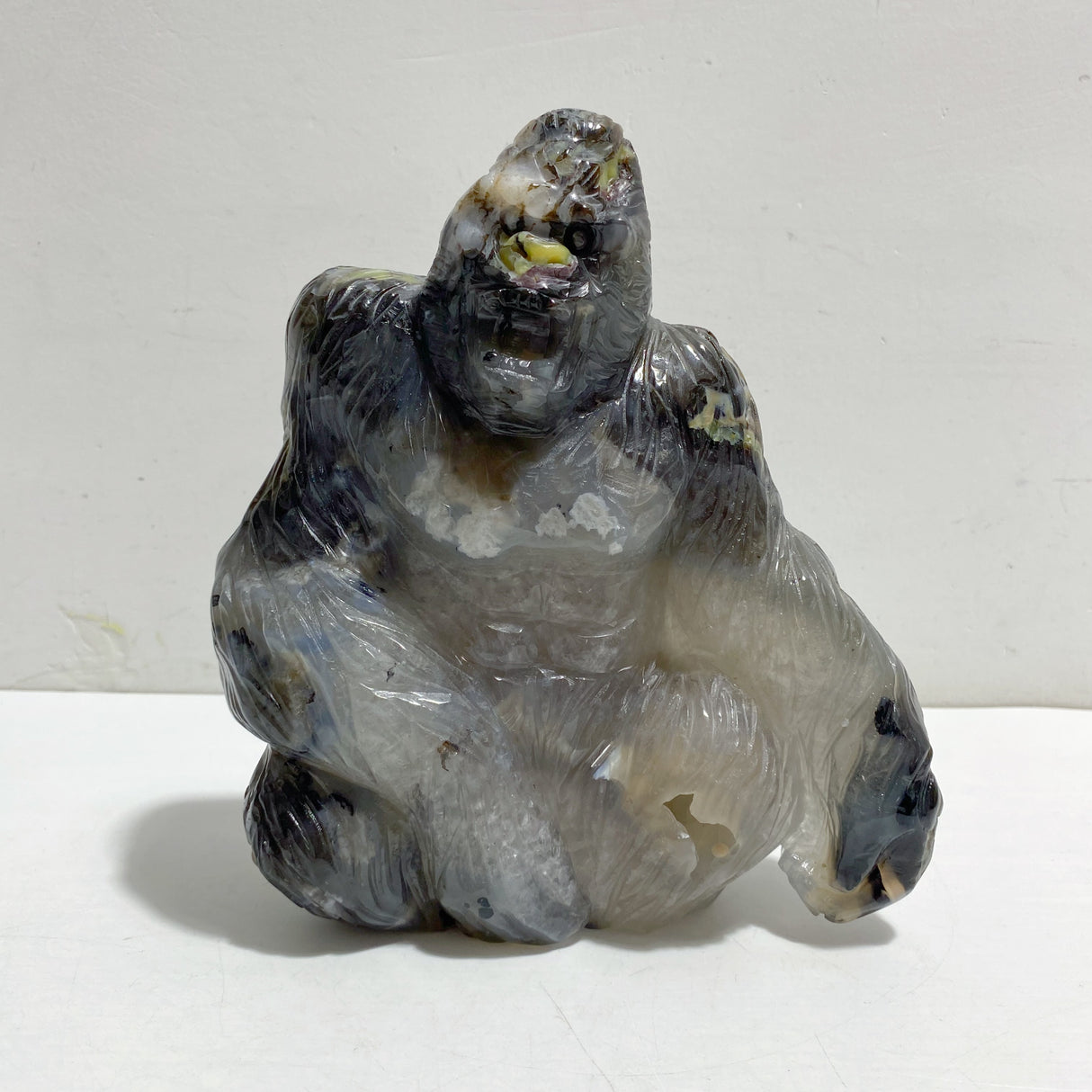 Unique Volcano Agate King Kong Ape Carving #6