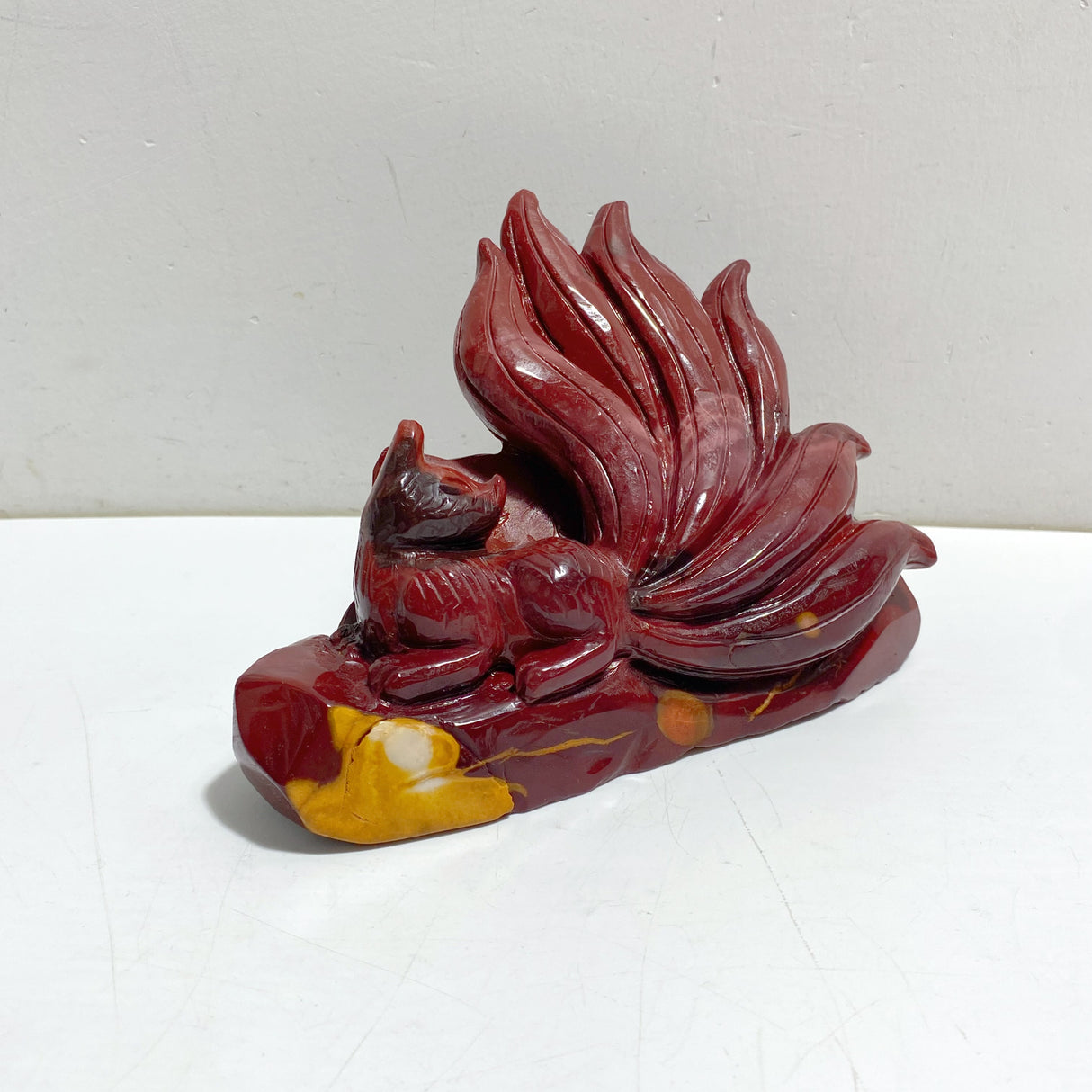 Unique Mookaite Nine-tailed Fox Carving #9