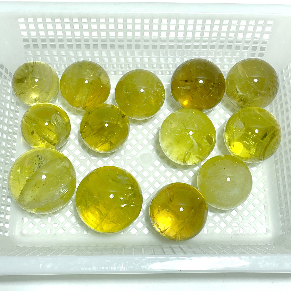 17 Pieces Citrine Crystal With Rainbow Spheres