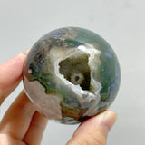 20 Pieces Geode Druzy Moss Agate Spheres