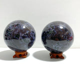 2 Pieces 12CM Indigo Gabbro Stone Spheres