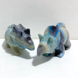 2 Pieces Trolleite Stone Triceratops Three-horned Dinosaur Crystal Carving