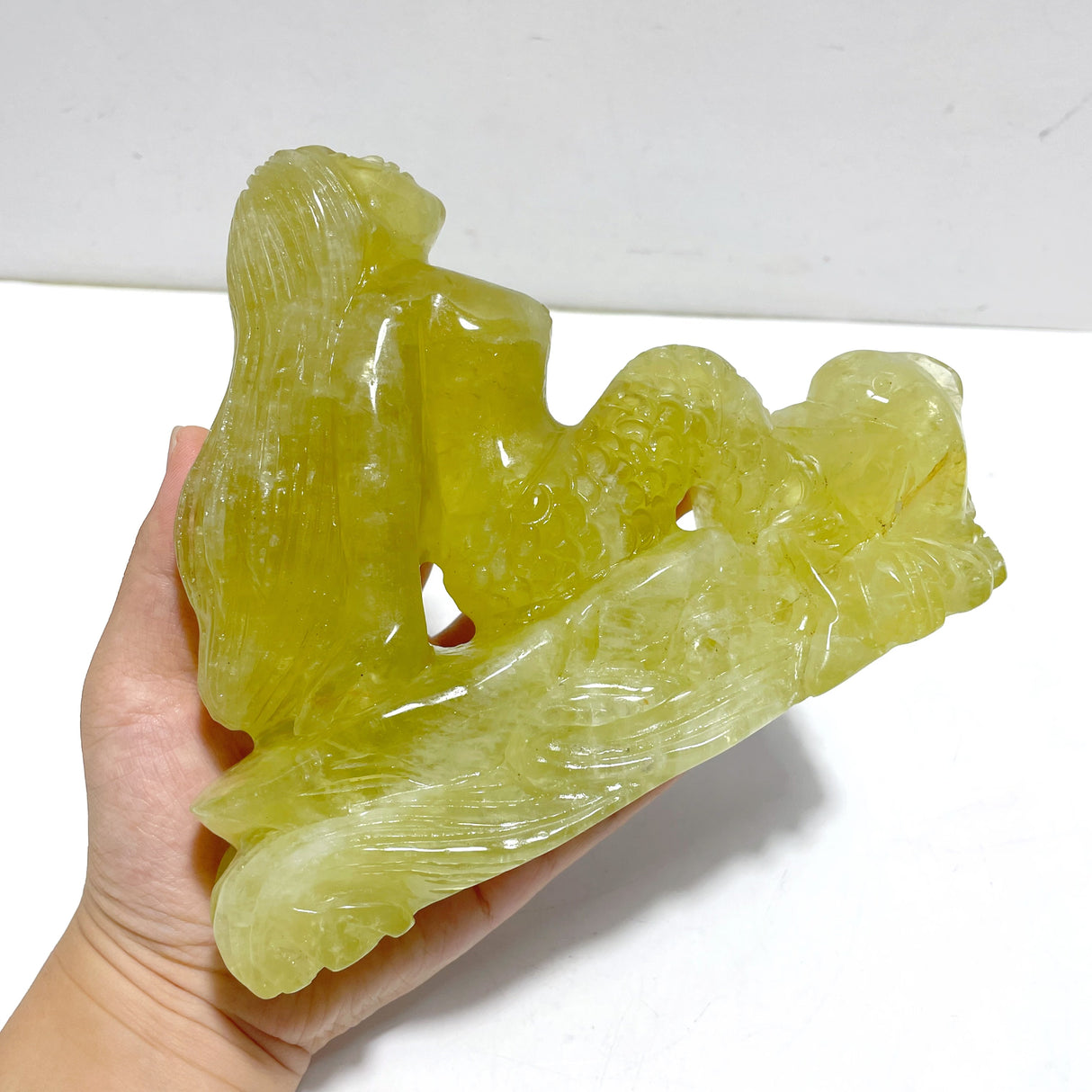 Unique Citrine Mermaid Carving