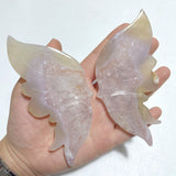 6 Pairs Beautiful Sakura Flower Agate Butterfly Wing Carving With Stand - Wholesale Crystals