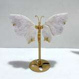 6 Pairs Beautiful Sakura Flower Agate Butterfly Wing Carving With Stand - Wholesale Crystals