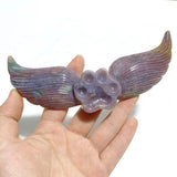6 Pairs Ocean Jasper Cat Paw Wing Carving With Stand - Wholesale Crystals