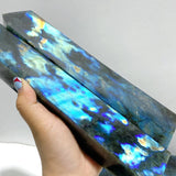 6 Pieces Beautiful Flash Labradorite Four - sided Tower Point - Wholesale Crystals