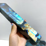 6 Pieces Beautiful Flash Labradorite Four - sided Tower Point - Wholesale Crystals
