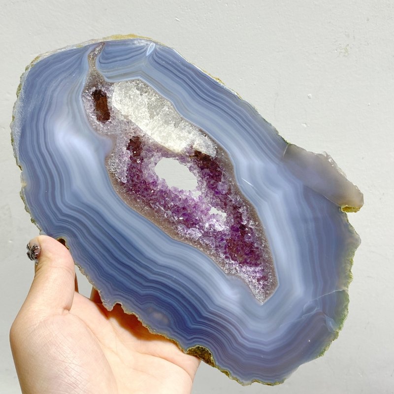6 Pieces Beautiful Large Amethyst Mixed Geode Druzy Agate Slab -Wholesale Crystals