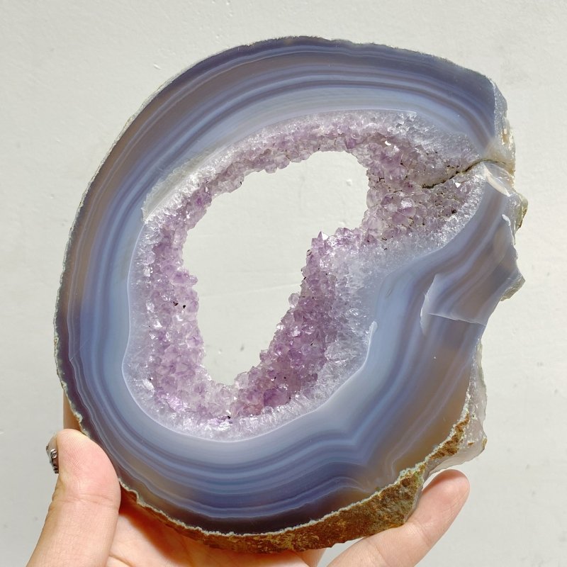 6 Pieces Beautiful Large Amethyst Mixed Geode Druzy Agate Slab -Wholesale Crystals