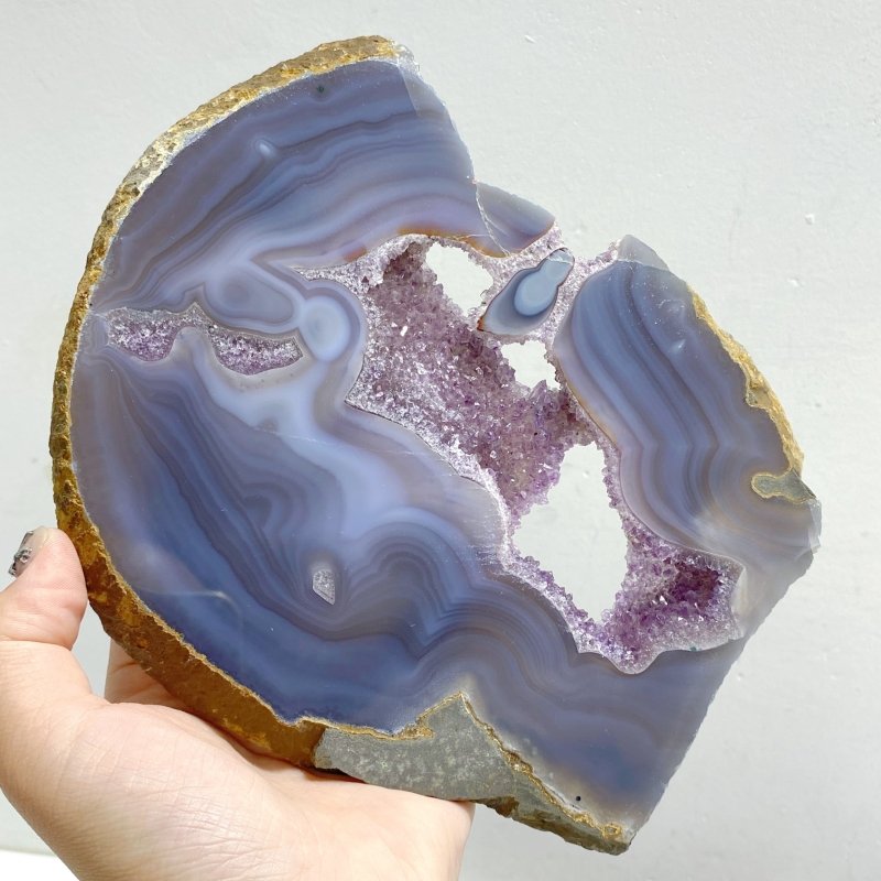 6 Pieces Beautiful Large Amethyst Mixed Geode Druzy Agate Slab -Wholesale Crystals
